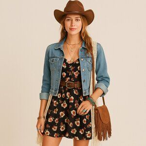 American Eagle Floral Dress with Adjustable Straps or Strapless Flowy Pockets